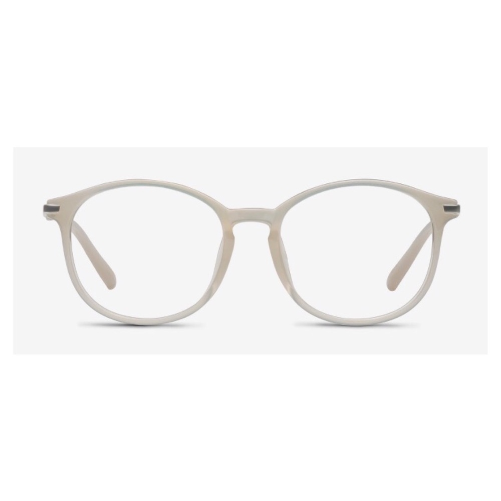 Clear white  eyeglasses. Prescription Lens